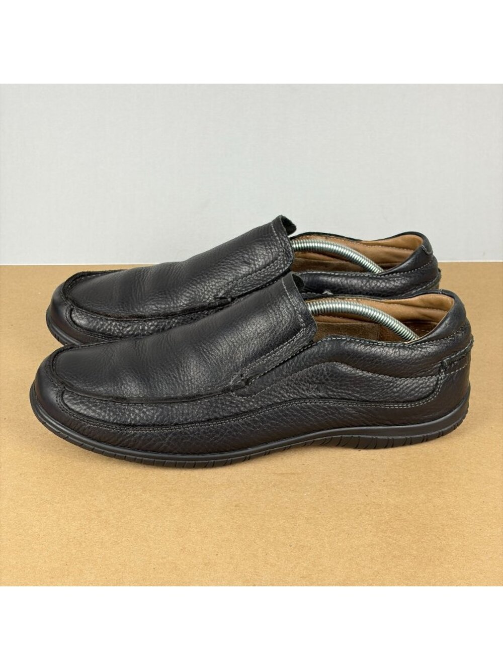 Johnston & Murphy Cawood Slip On Leather Loafers Mens 13 Black Casual Comfort